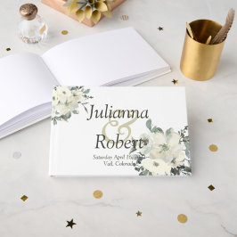 Visitas Livro de hóspedes do casamento floral da Ivory Wat