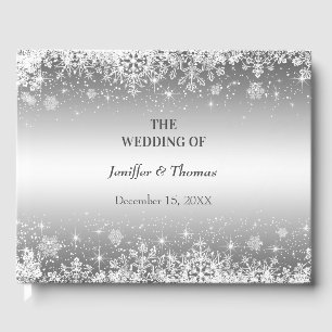 Visitas Livro de hóspedes do casamento no inverno elegant