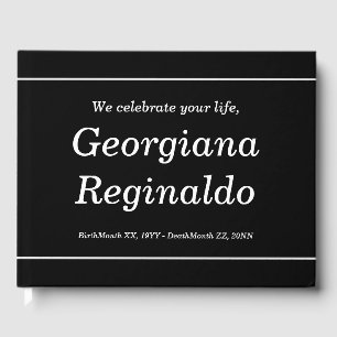 Visitas Livro de hóspedes fúnebre elegante & mínimo