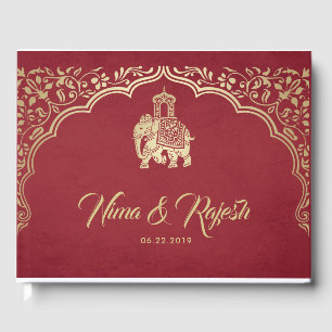 Visitas Livro de hóspedes indiano do casamento com