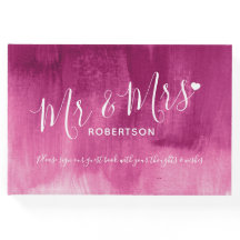 Livro de hóspedes personalizado de abstrato cor-de