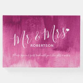 Visitas Livro de hóspedes personalizado de abstrato cor-de