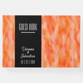 Visitas Livro de hóspedes simples do Peach Wedding moderno