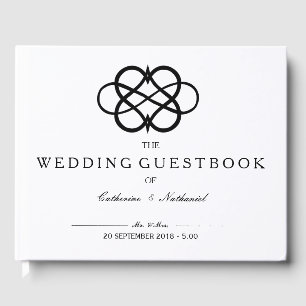 Visitas Livro de hóspedes simples moderno do casamento do
