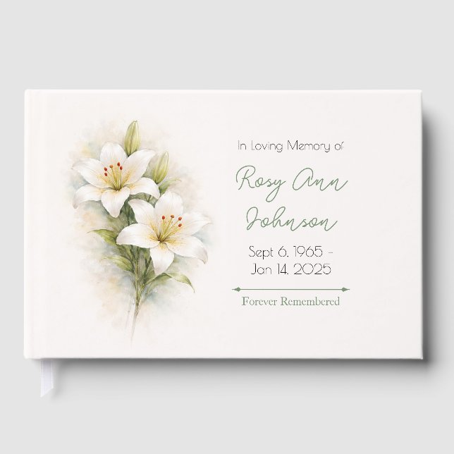 Visitas Livro de Lembranças e Simpatia Lírio Branco (Frente)