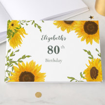 Livro de Presença Aniversário de 80 anos Elegantes