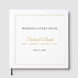 Visitas Livro de Presenças de Casamento Minimalista com Bo