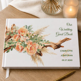 Visitas Livro de Presenças para Casamento com Rosas e Made
