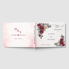Visitas Livro de Presenças para Casamento de Rosas Congela