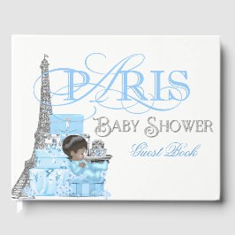 Visitas Livro de Presenças para Chá de Bebê Menino Paris