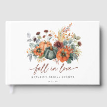 Livro de Presenças para Chá de Noiva de Outono Ele