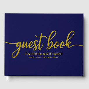 Visitas Livro de Registro de Casamento Caligrafia Azul Nav