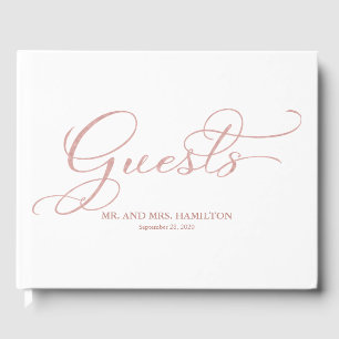 Visitas Livro de Registro de Casamento Caligrafia Elegante