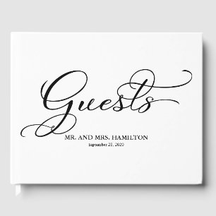 Visitas Livro de Registro de Casamento Caligrafia Elegante