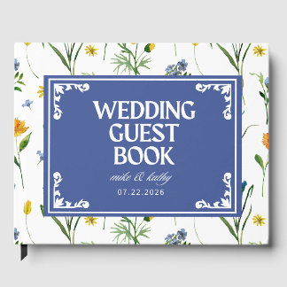 Visitas Livro de Registro de Casamento com Aquarela Floral