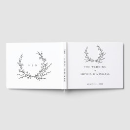 Visitas Livro de Registro de Casamento com Arte de Linha F