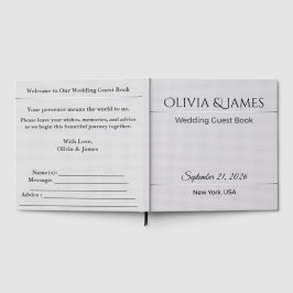 Visitas Livro de Registro de Casamento Elegante Minimalist