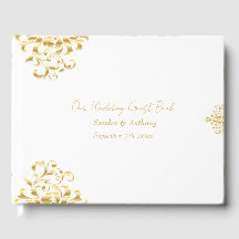 Livro de Registro de Casamento em Damasco Dourado 