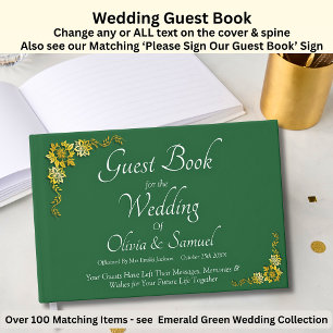 Visitas Livro de Registro de Casamento Esmeralda Verde & D