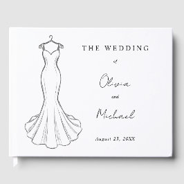 Visitas Livro de Registro de Casamento Minimalista com Des