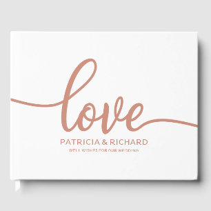 Visitas Livro de Registro de Casamento Rosa Dourado Chic S