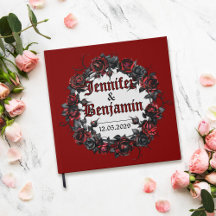Livro de Registro de Casamento Rosa Gótica Vermelh