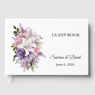 Visitas Livro de Registro de Convidados de Casamento Flora