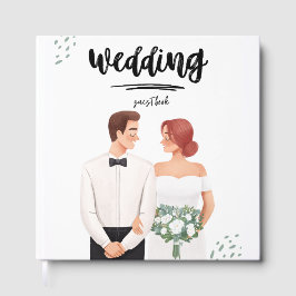 Visitas Livro de Registro de Convidados de Casamento Ilust