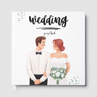 Visitas Livro de Registro de Convidados de Casamento Ilust