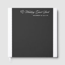 Livro de Registro de Convidados de Casamento Preto