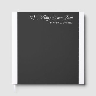 Visitas Livro de Registro de Convidados de Casamento Preto