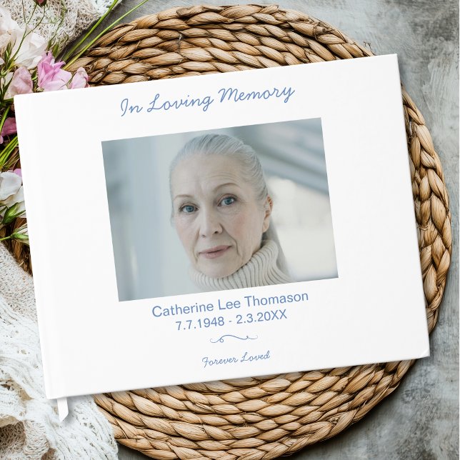Visitas Livro de Registro de Presença de Funeral Simples e (Simple Elegant Funeral In Loving Memory Guest Book
)