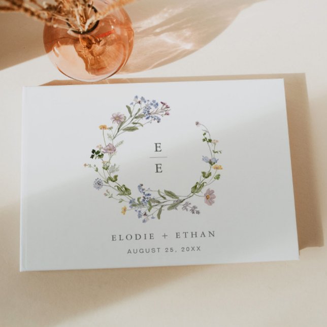 Visitas Livro Guest de Casamento Floral Moderno Wildflower (Criador carregado)