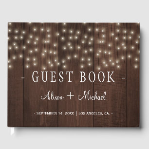 Visitas Luzes cintilantes que wedding o livro de hóspedes