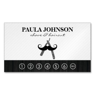 Visitas Magnético Barbearia  Cartão de perfuração