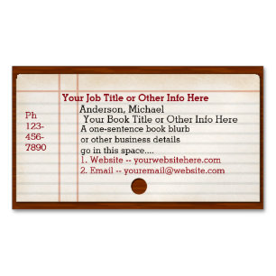 Visitas Magnético Bibliotecas de Autores do Catálogo de Cartão de 