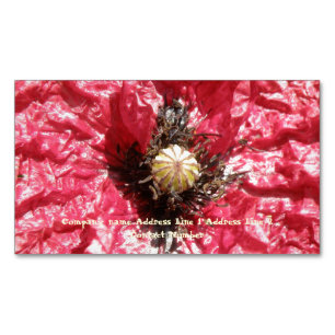 Visitas Magnético Bonito Red Poppy Flower Macro Custom Cartão de vis