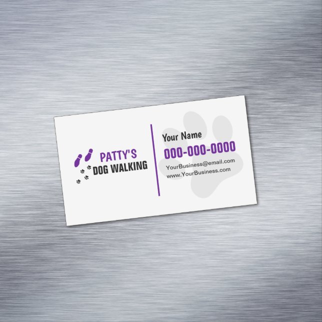 Visitas Magnético Cachorro Caminhando Cartão de visita Magnet (Posição Original)