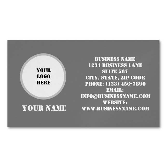 Visitas Magnético Cartão de logotipo comercial personalizável (Frente)