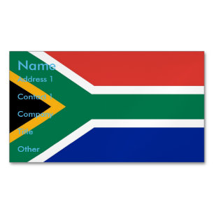 Visitas Magnético Cartão de visita com bandeira da África do Sul
