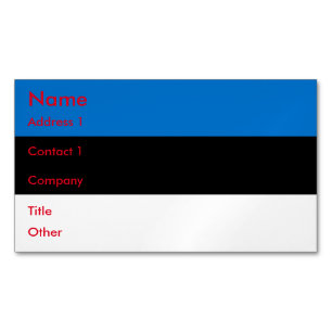 Visitas Magnético Cartão de visita com bandeira da Estônia