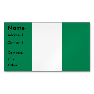 Visitas Magnético Cartão de visita com bandeira da Nigéria