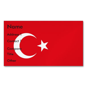 Visitas Magnético Cartão de visita com bandeira da Turquia