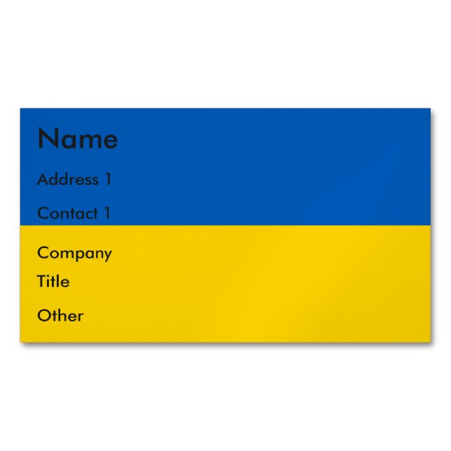 Visitas Magnético Cartão de visita com bandeira da Ucrânia (Frente)
