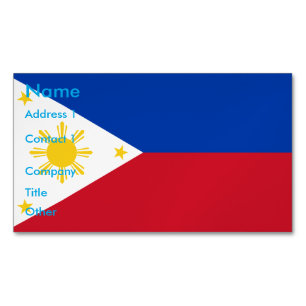 Visitas Magnético Cartão de visita com bandeira das Filipinas