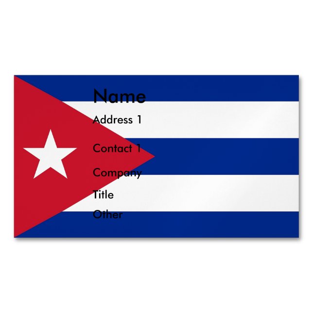 Visitas Magnético Cartão de visita com bandeira de Cuba (Frente)