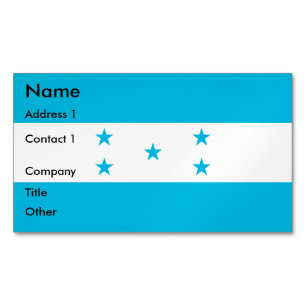 Visitas Magnético Cartão de visita com bandeira de Honduras