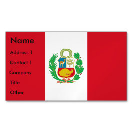 Visitas Magnético Cartão de visita com bandeira do Peru