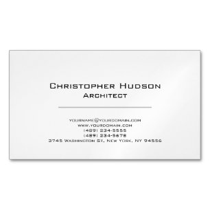 Visitas Magnético Cartão de visita de arquiteto simples branco preto