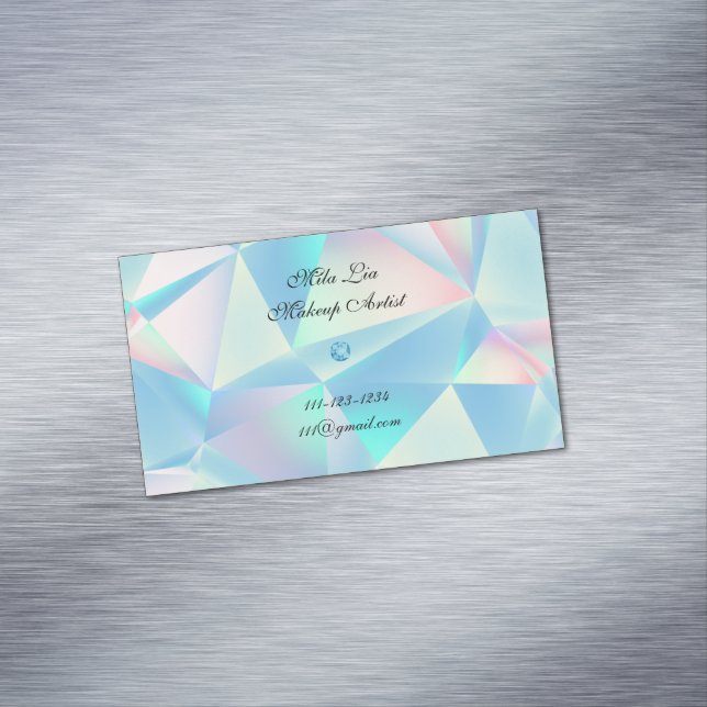 Visitas Magnético cartão de visita de design de pedra opal azul (Posição Original)